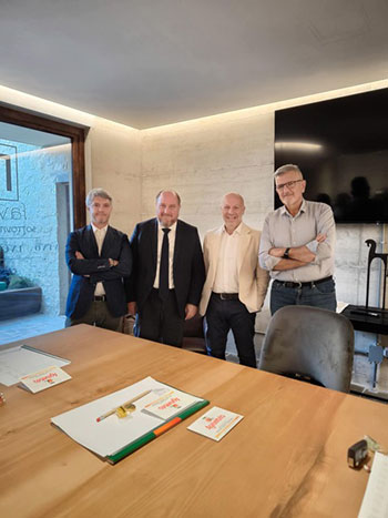 Matteo Bartonili, Albano Agabiti, Antonio Forini e Fabio Rossi al lavoro per Agriumbria 2026