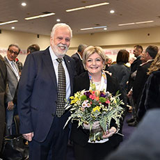 Stefano Ansideri con il ministro Marina Elvira Calderone. Inaugurazione Agriumbria 2023