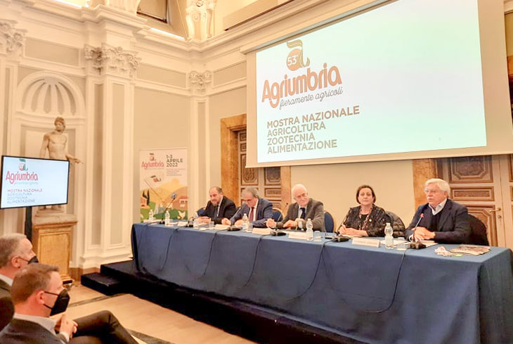 Momenti della conferenza stampa di presentazione della 53esima edizione di Agriumbria