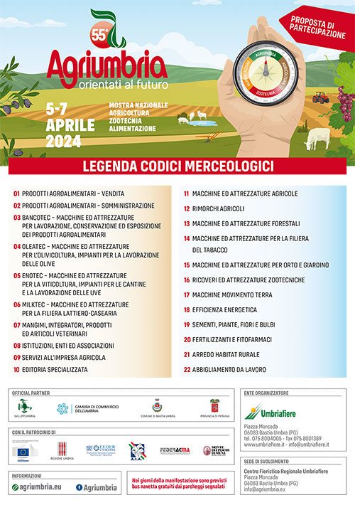 Richiedi la Proposta di Partecipazione ad Agriumbria 2024